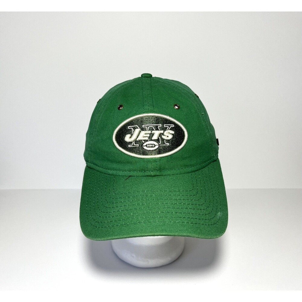 Vintage New Era NFL New York Jets Embroidered Logo Leather Strap Back Hat Cap